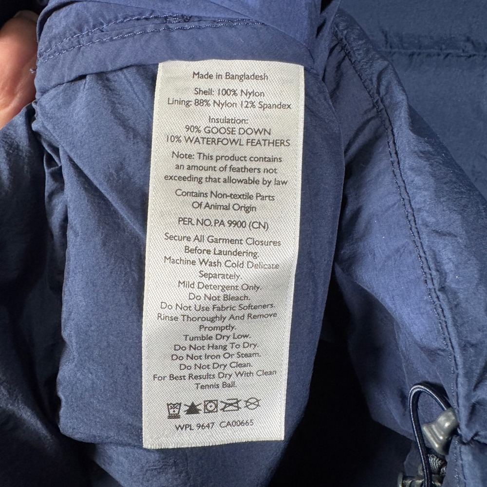 Eddie Bauer Puffer Jacket Mens XL Blue EB800 Mountain Ops Goose Down Insulated - Picture 12 of 12